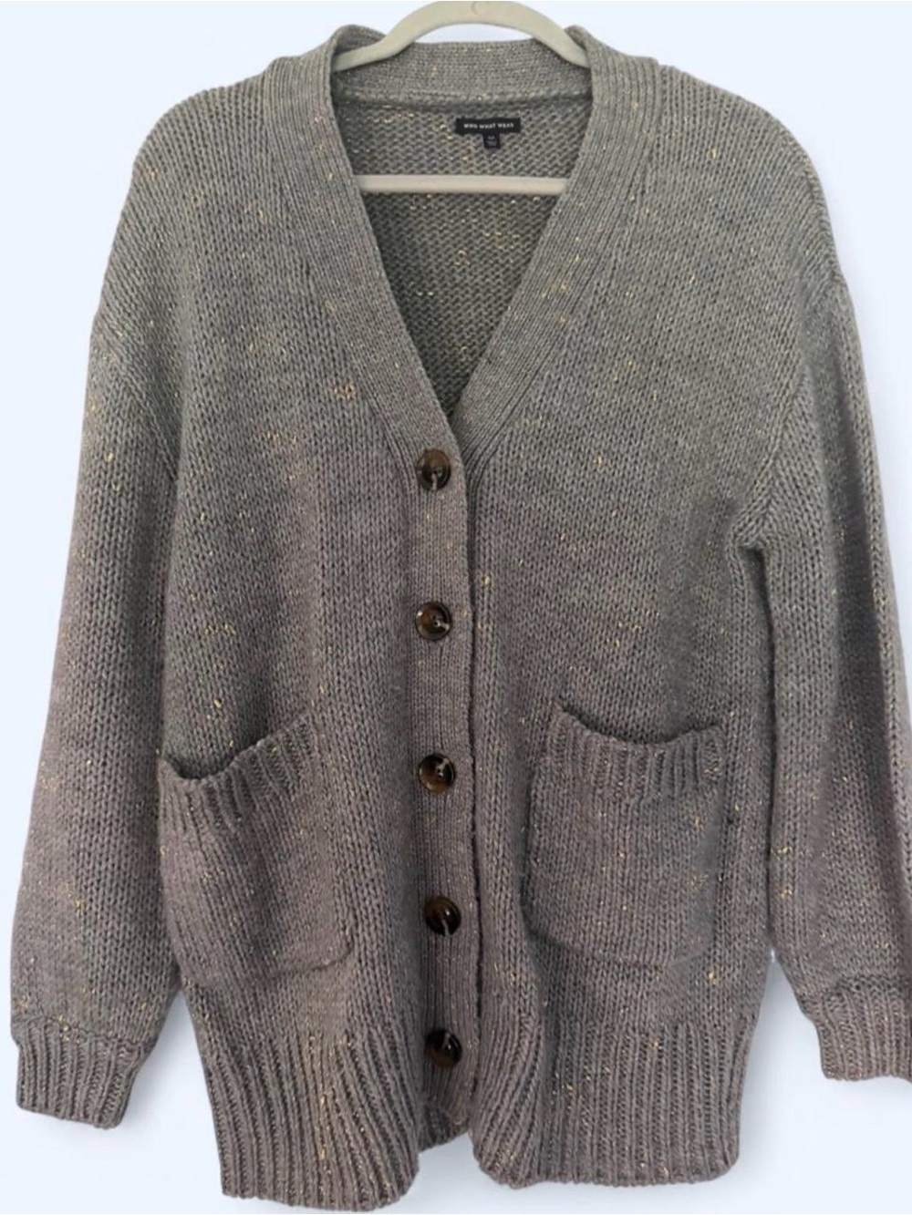 Grey Cardigan with gold threading